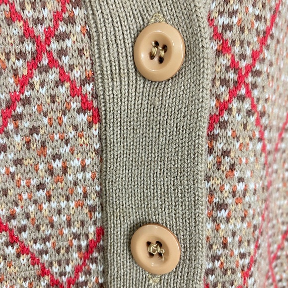 JEAN SCHUBIGER 100% PURE NEW WOOL VEST ARGYLE DESIGN MADE IN SPAIN SIZE 40 - Picture 7 of 9